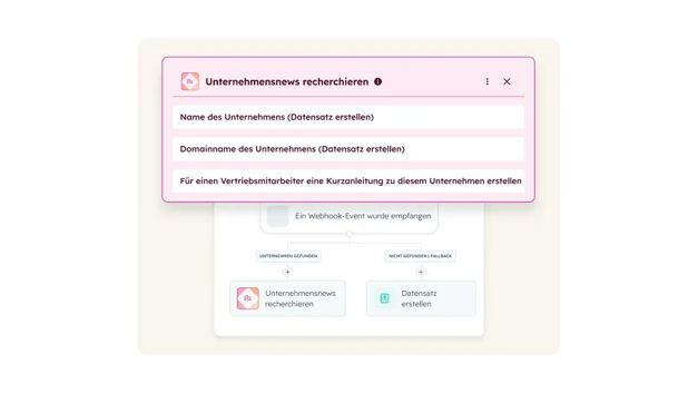 HubSpot Agent Hub: Agent-Designer mit No-Code-Workflow zur automatischen Unternehmensrecherche und CRM-Datensatzerstellung