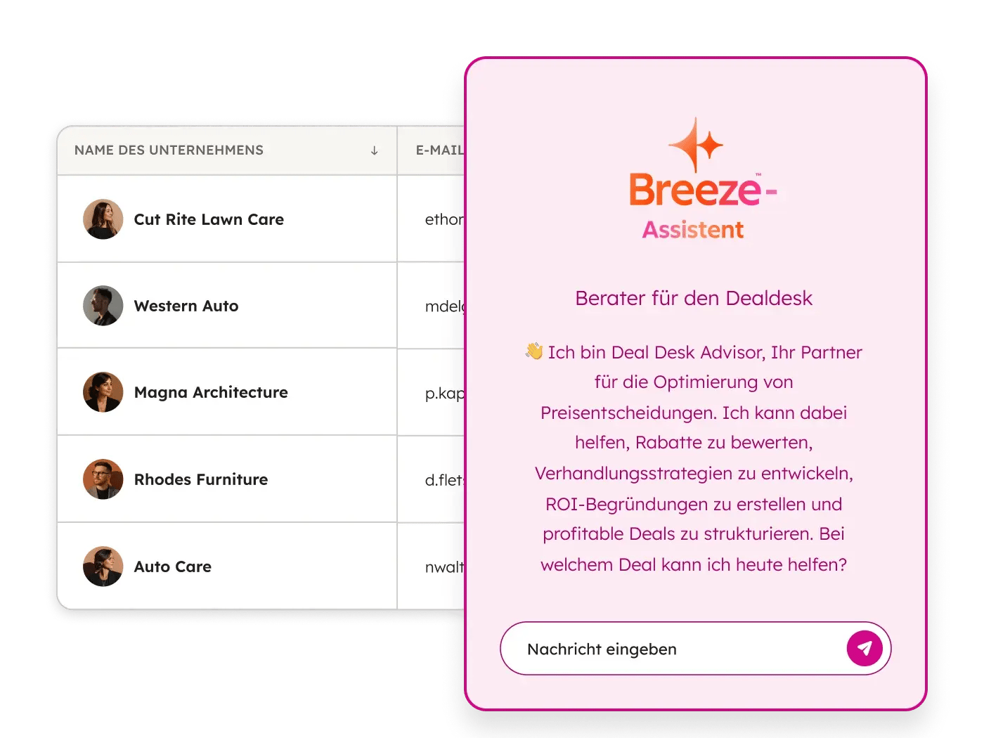 Breeze mit benutzerdefiniertem Assistenten