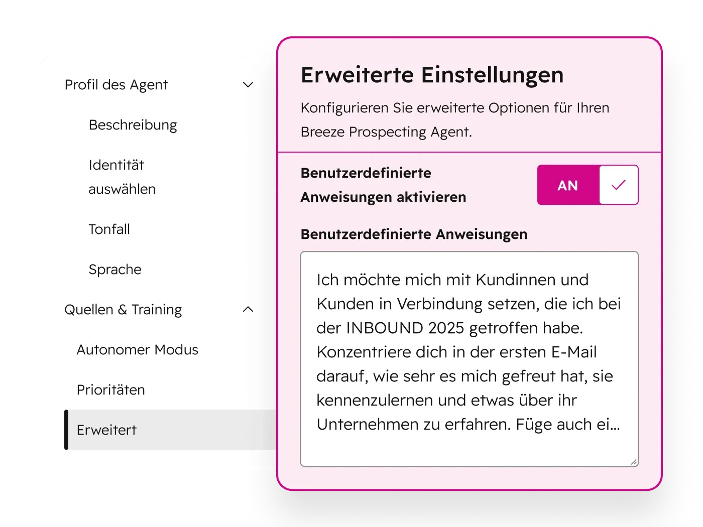 Breeze Prospecting Agent: personalisiertes Messaging
