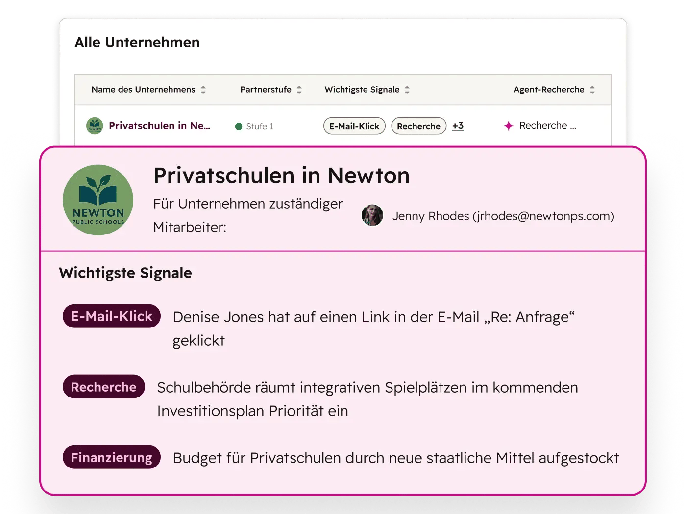 Breeze Prospecting Agent: Signale