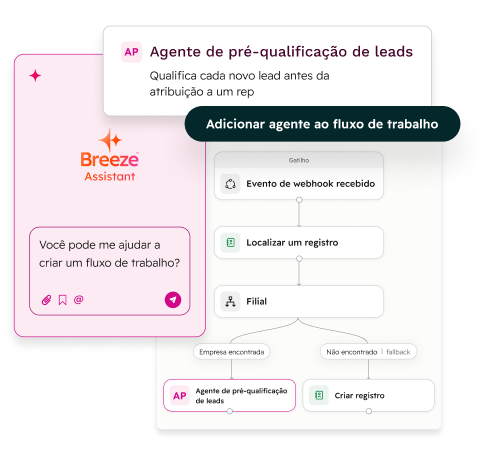 Interface do Agent Builder da HubSpot
