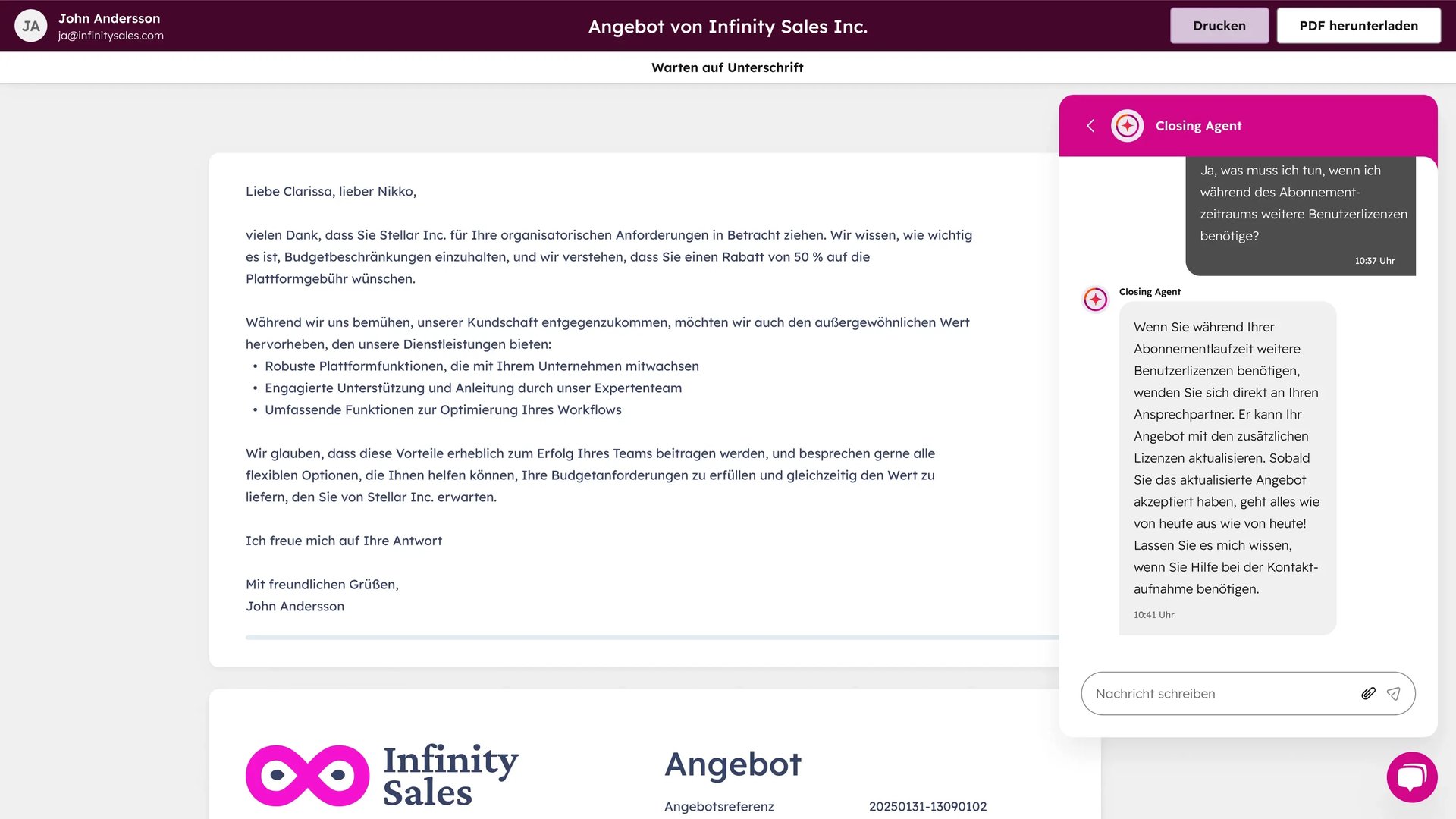 Commerce Hub: Closing Agent