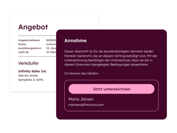 Angebotssoftware von HubSpot: Erstellung eines Kostenvoranschlags mit Auswahl des Deals