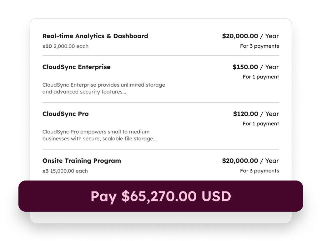 Commerce Hub payments checkout summary