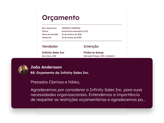 captura de tela da interface do software de orçamentos da HubSpot
