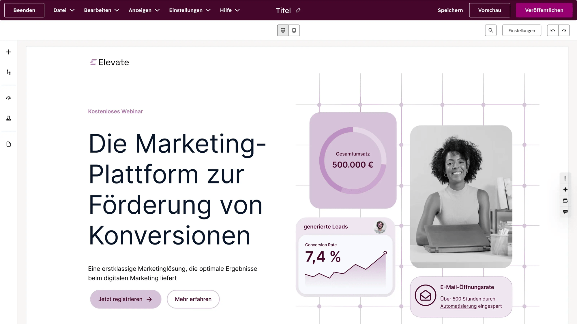 Content Hub - Landing Page Builder_de
