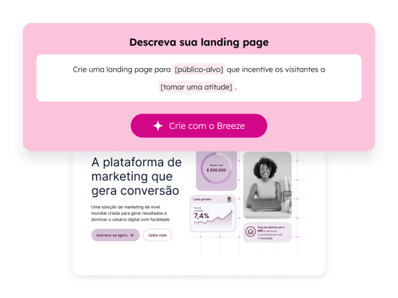 Criador de landing pages da HubSpot