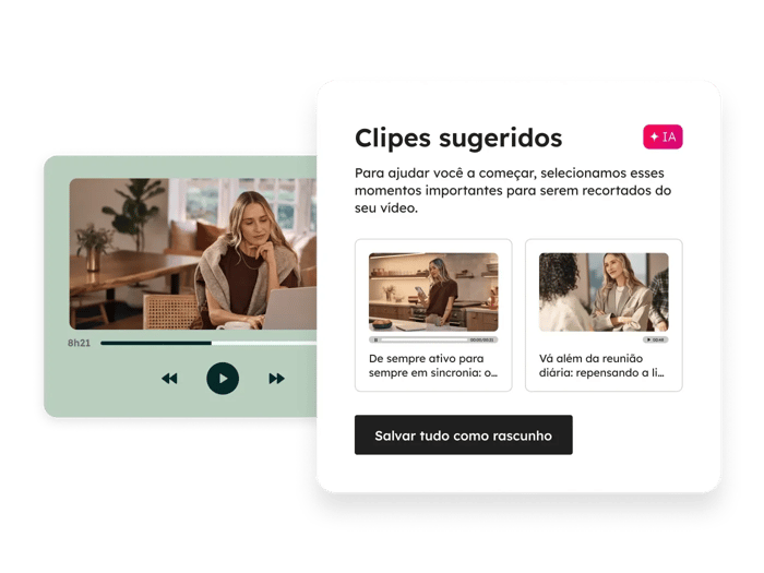 Gerador de clipes com IA do Content Hub