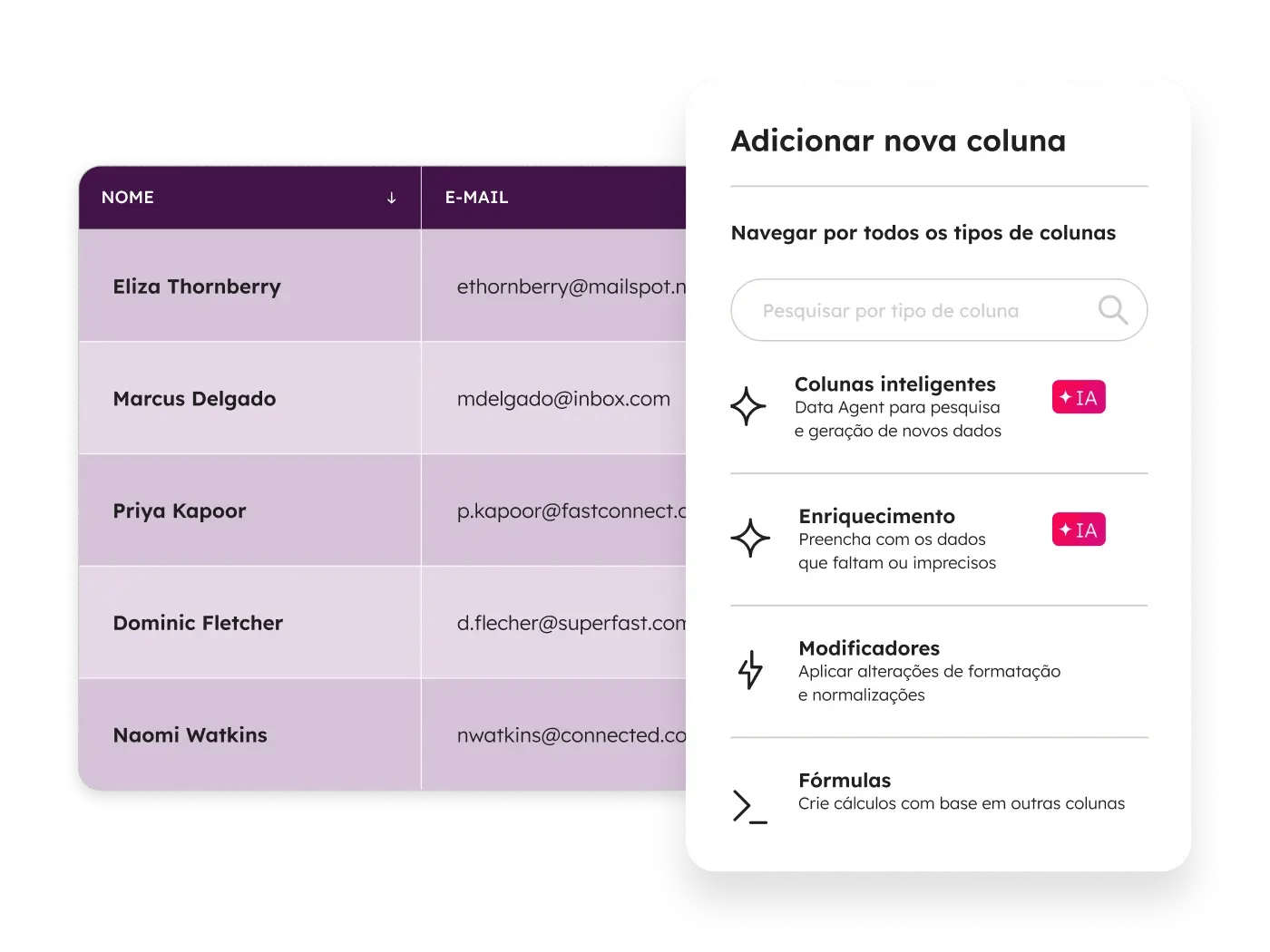 Data Hub - Crie colunas