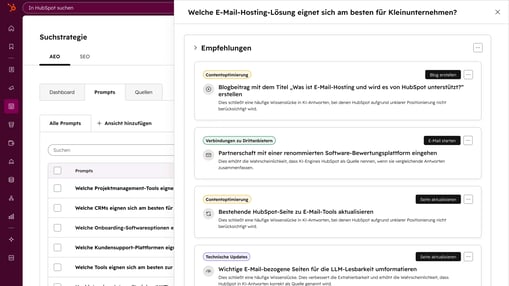 HubSpot AEO-Tool: Empfehlungen