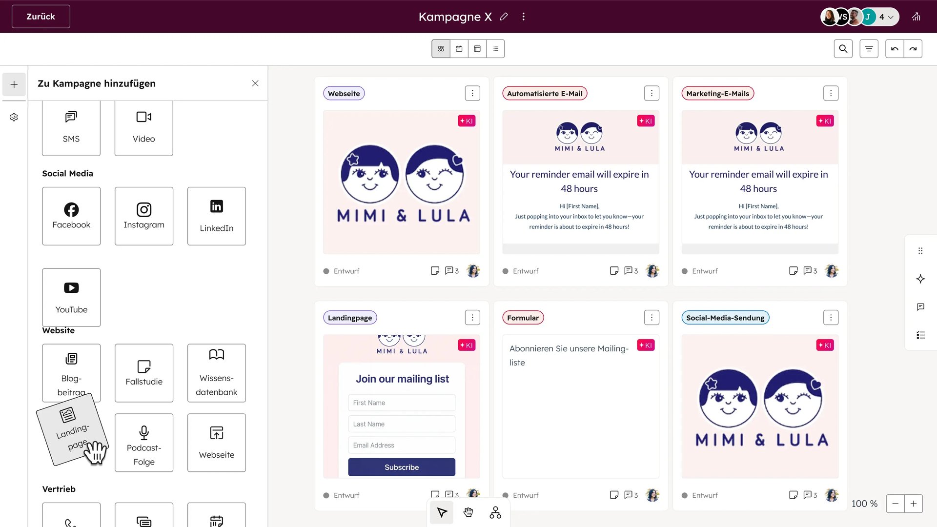 Kampagnenerstellung mit Marketingsoftware von HubSpot