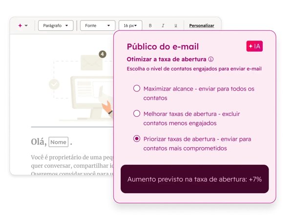 Marketing Hub - otimize o engajamento dos seus e-mails com IA