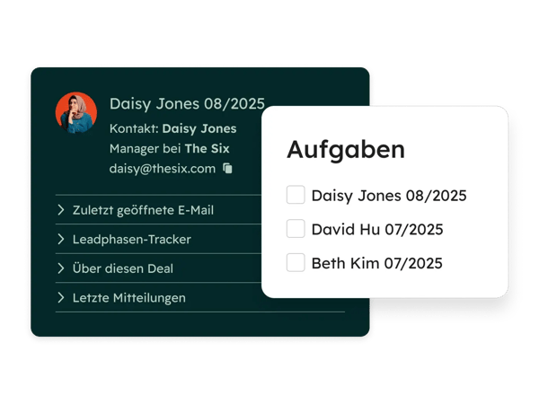 Leadmanagement-Software von Sales Hub: Aufgaben
