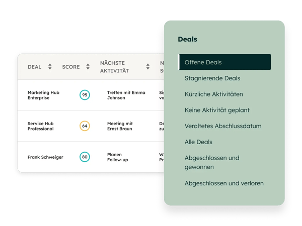 Deal-Registerkarte in HubSpots Sales-Workspace: Vereinfachte Benutzeroberflaeche 
