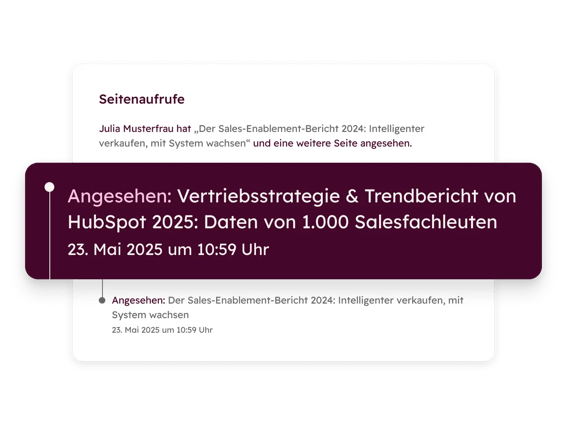 Schauen Sie sich an, welche Seiten Ihre potenzielle Kundschaft aufgerufen hat, um Ihre nächsten Schritte und Kontaktpunkte zu bestimmen.