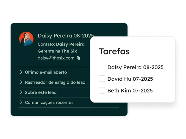 Execução guiada do software de gestão de leads do SUI do Sales Hub
