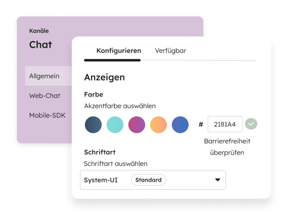 Chat-Anpassungseinstellungen
