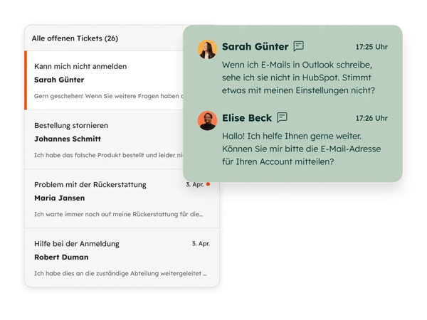 HubSpot-Plattform: Vereinfachte Darstellung von Tickets im CRM