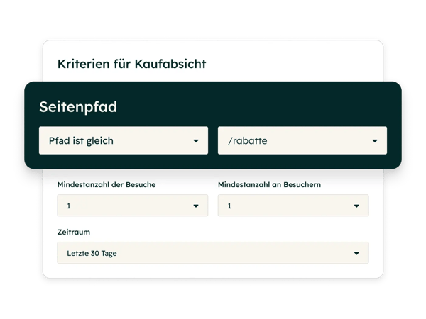 Screenshot des Kaufabsichtstools von HubSpot: Paths