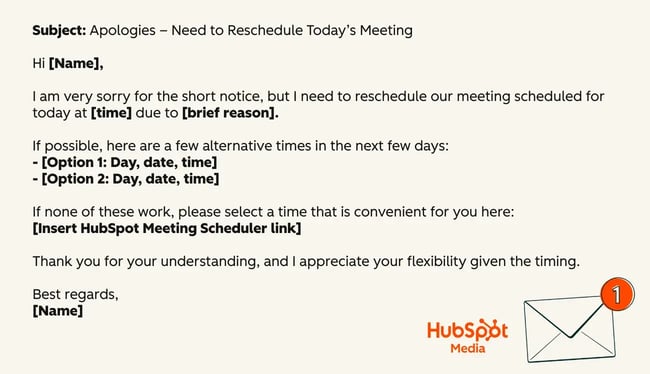 reschedule meeting, last-minute reschedule
