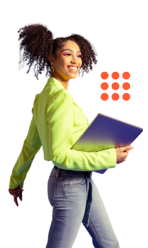 Woman holding tablet