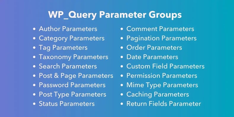 WP_Query arguments parameter groups