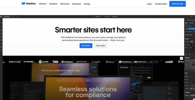 Webflow, Squarespace alternatives