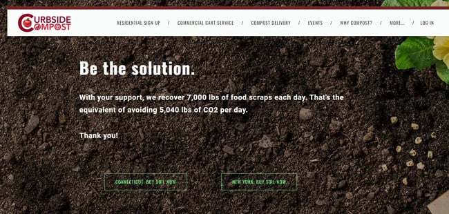 Weebly website example, Curbside Compost-1