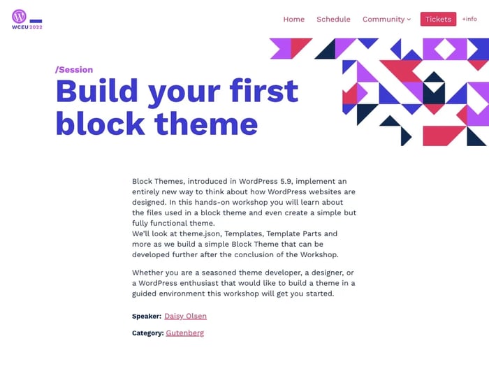 WP building block theme