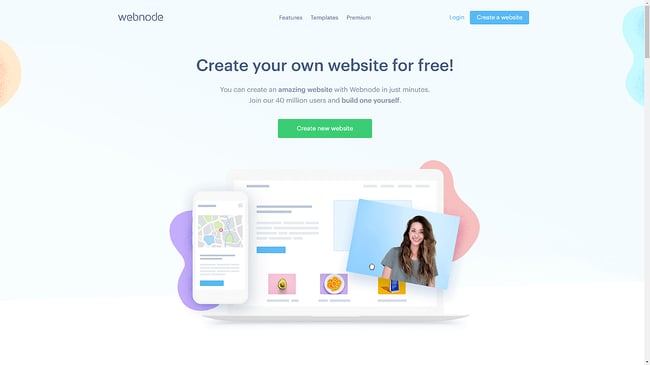the webnode homepage