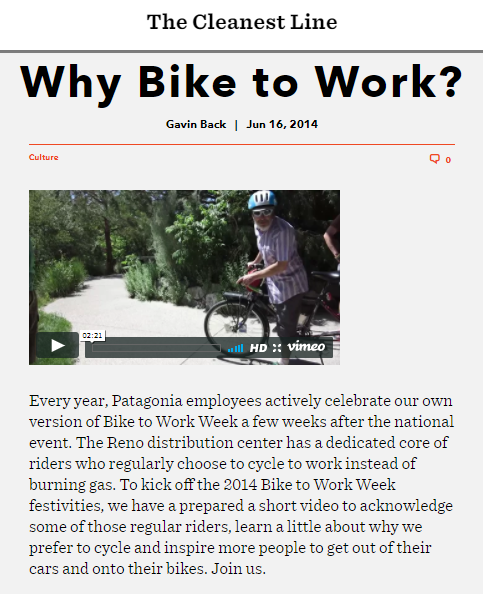 Patagonia bike to work week blog post