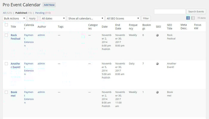 WordPress Pro Event Calendar Plugin