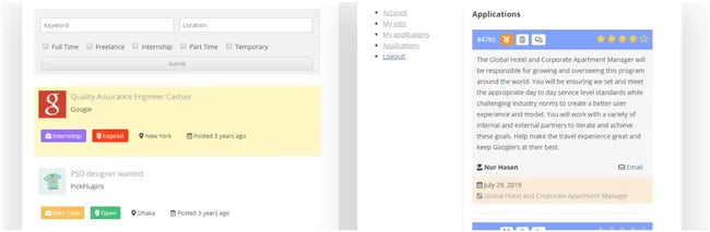 WordPress job board plugin Job Board Manager demo