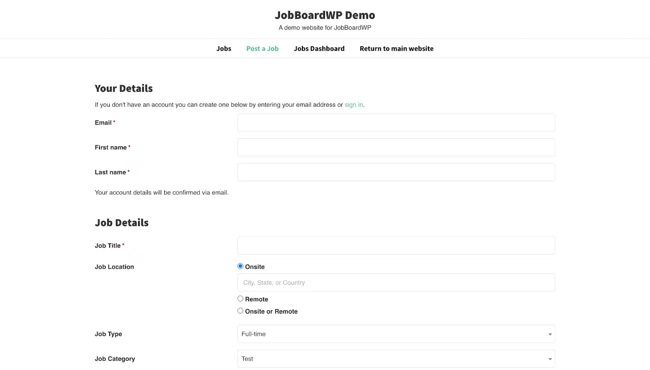 WordPress job board plugin JobBoardWP demo