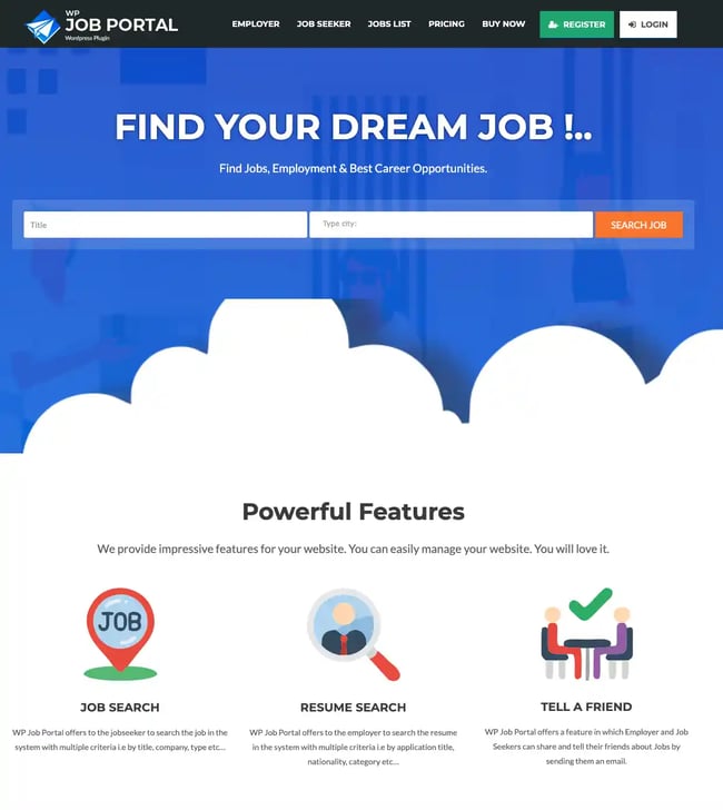 WordPress job board plugin WP Job Portal demo