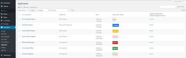 WordPress job board plugin WP Simple Job Board demo
