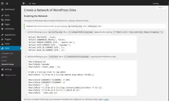 WordPress multisite example