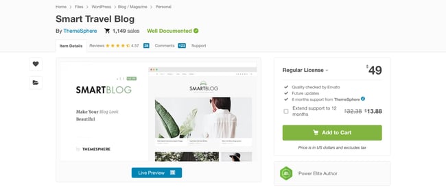 WordPress theme travel: Smart Travel Blog 