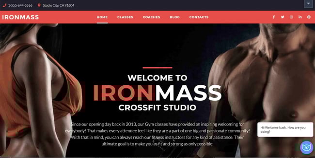 WordPress sports theme IronMass demo 