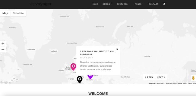 WordPress theme travel: WPVoyager 