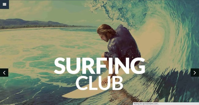 WordPress sports theme Extreme Sports Club demo 