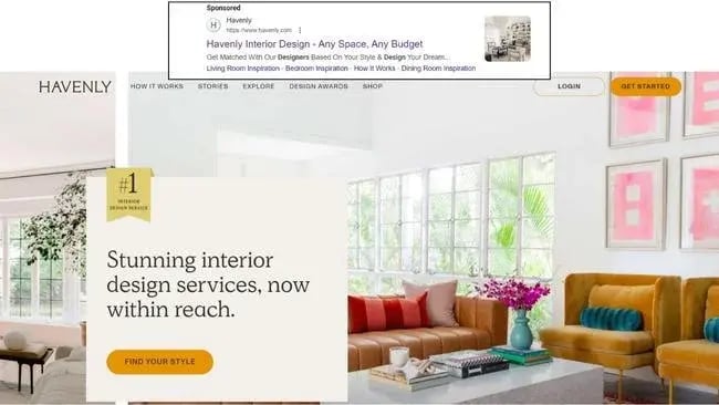 Perfect PPC Landing Page - Havenly