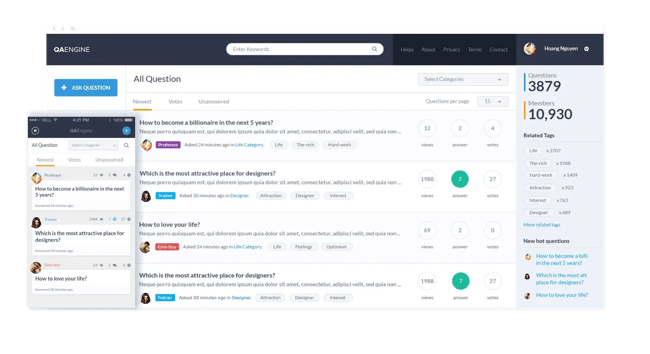 Great WordPress Forum Themes: QAEngine