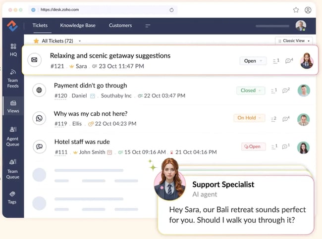 Zoho Desk cloud customer service software