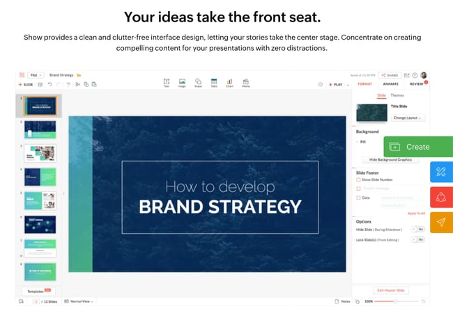 best presentation software: Zoho show