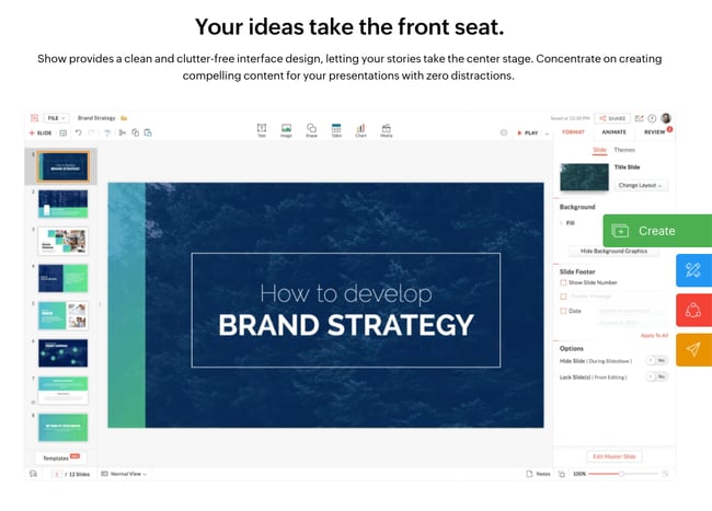 canva visual presentation tool best presentation software: Zoho show