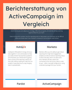 Berichterstattung von ActiveCampaign im Vergleich