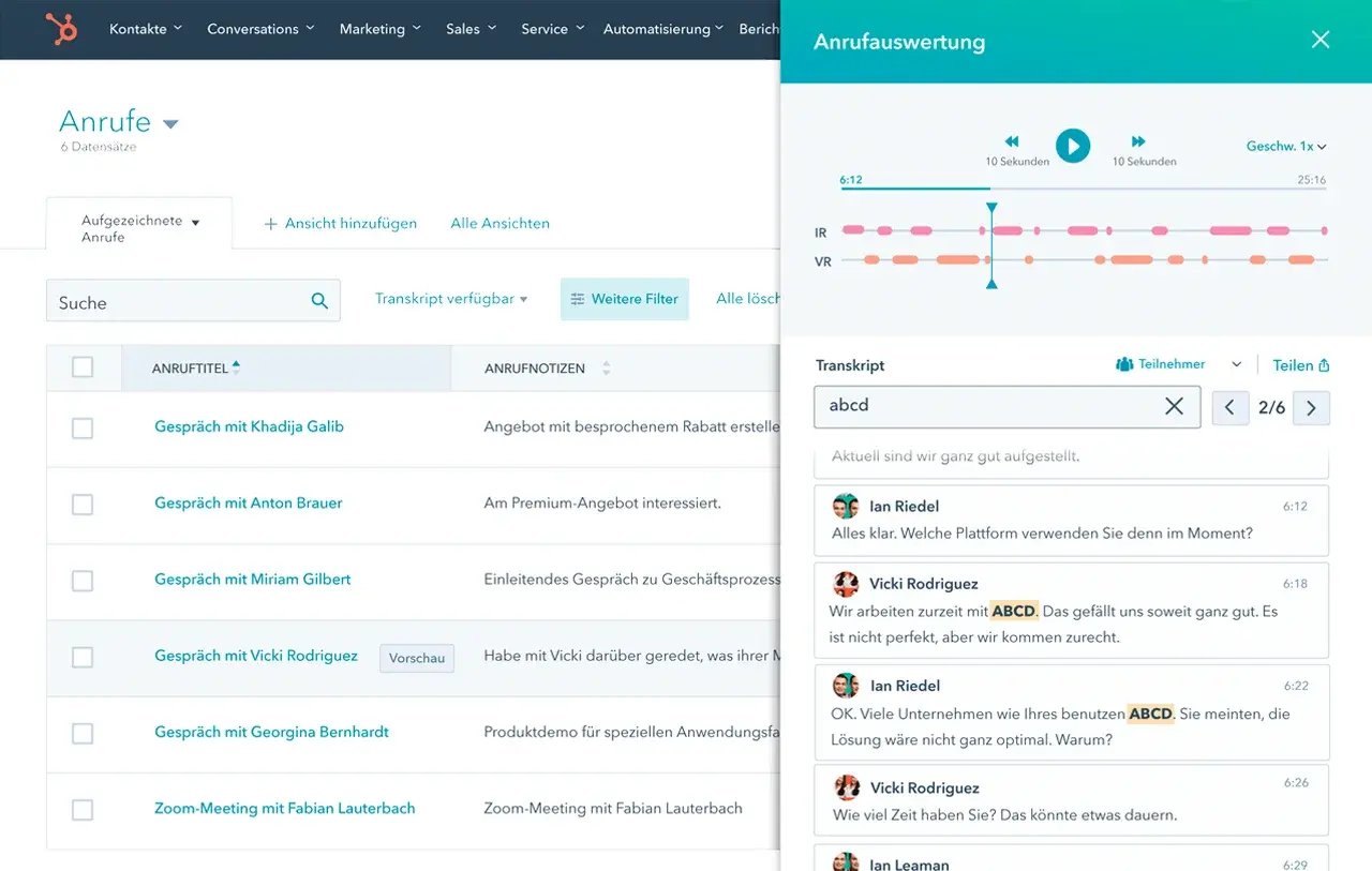 Tool zu Nachverfolgung von Sales Calls