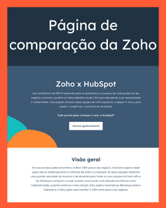 Página de comparação da Zoho