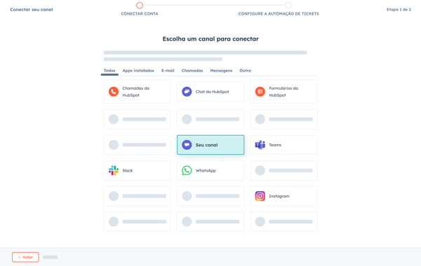 canais customizáveis disponíveis no Service Hub da HubSpot - WhatsApp e Facebook Messenger são parte dos canais integráveis
